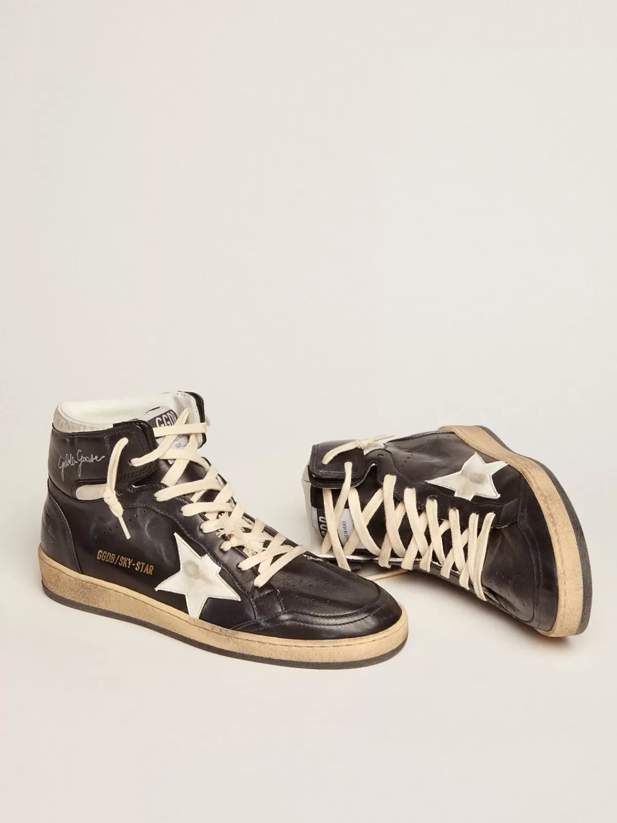 Golden Goose Women's Sky-Star in black nappa with star white New