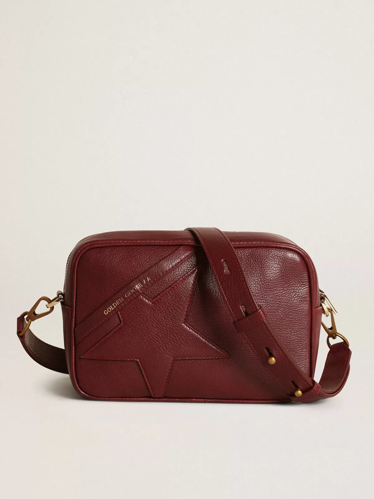 Golden Goose Women's Star Bag in leather with tone-on-tone star burgundy Best