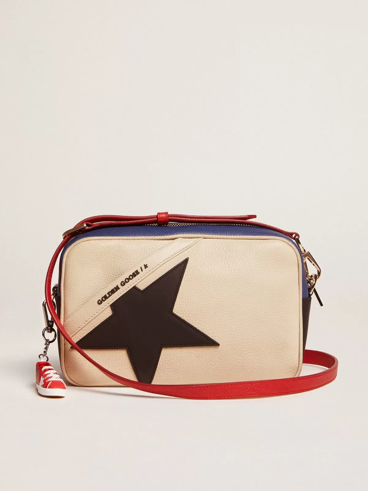 Golden Goose Women's Star Bag in pebbled leather with black star New