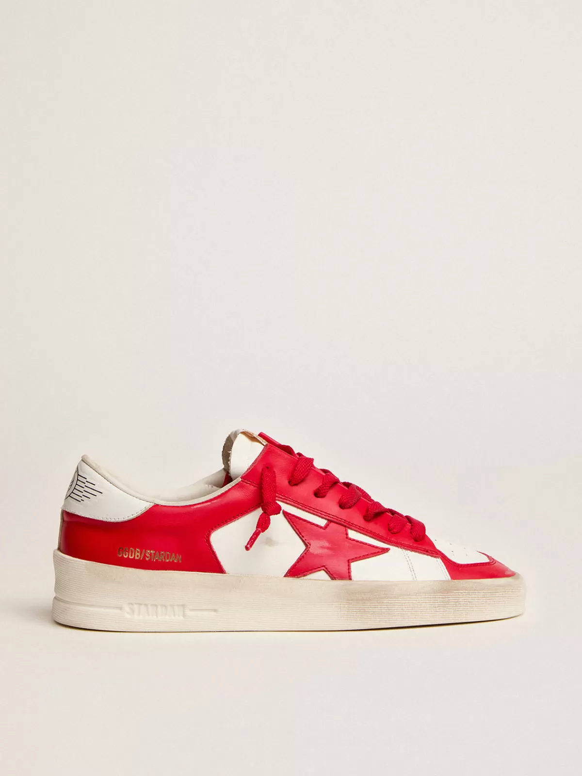 Golden Goose Women's Stardan in white and red leather Discount