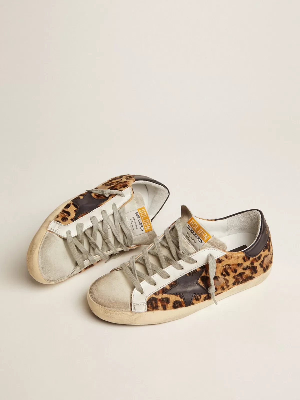 Golden Goose Women's Super-Star in leopard print leather Clearance