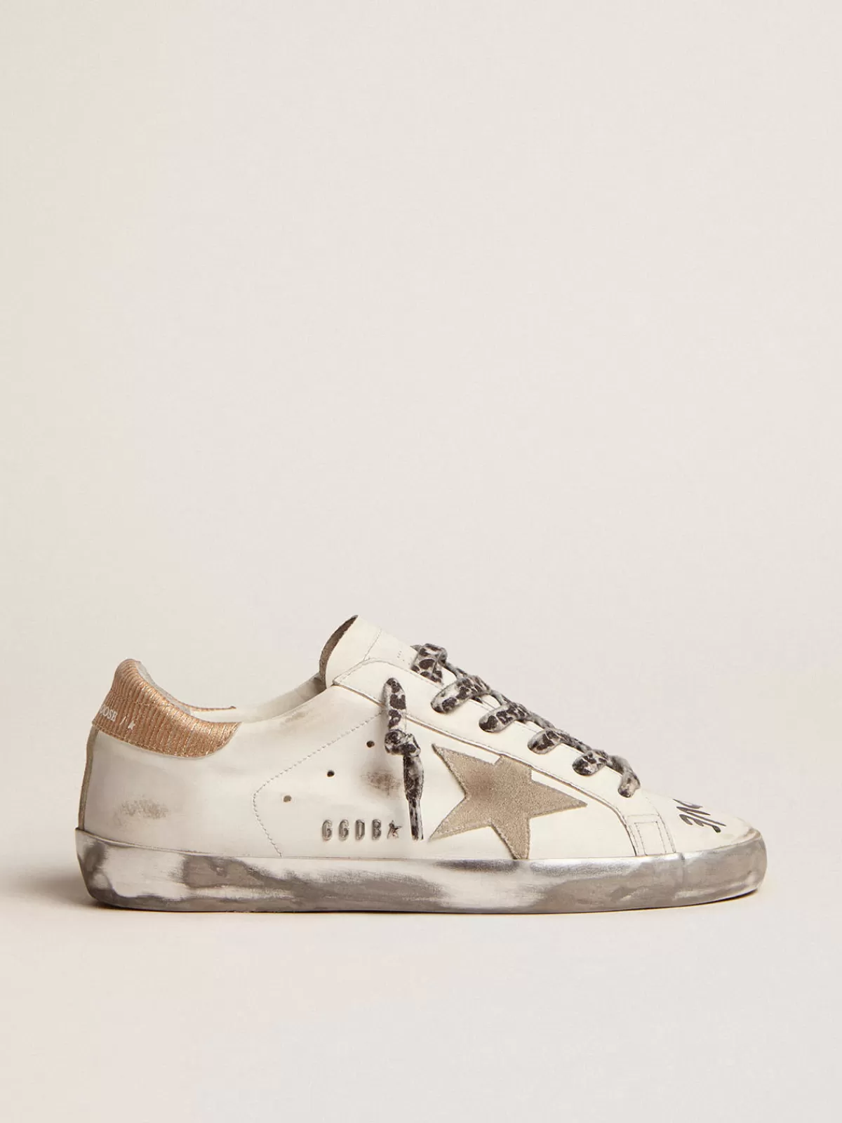 Golden Goose Women's Super-Star in leather with gray suede star white Store