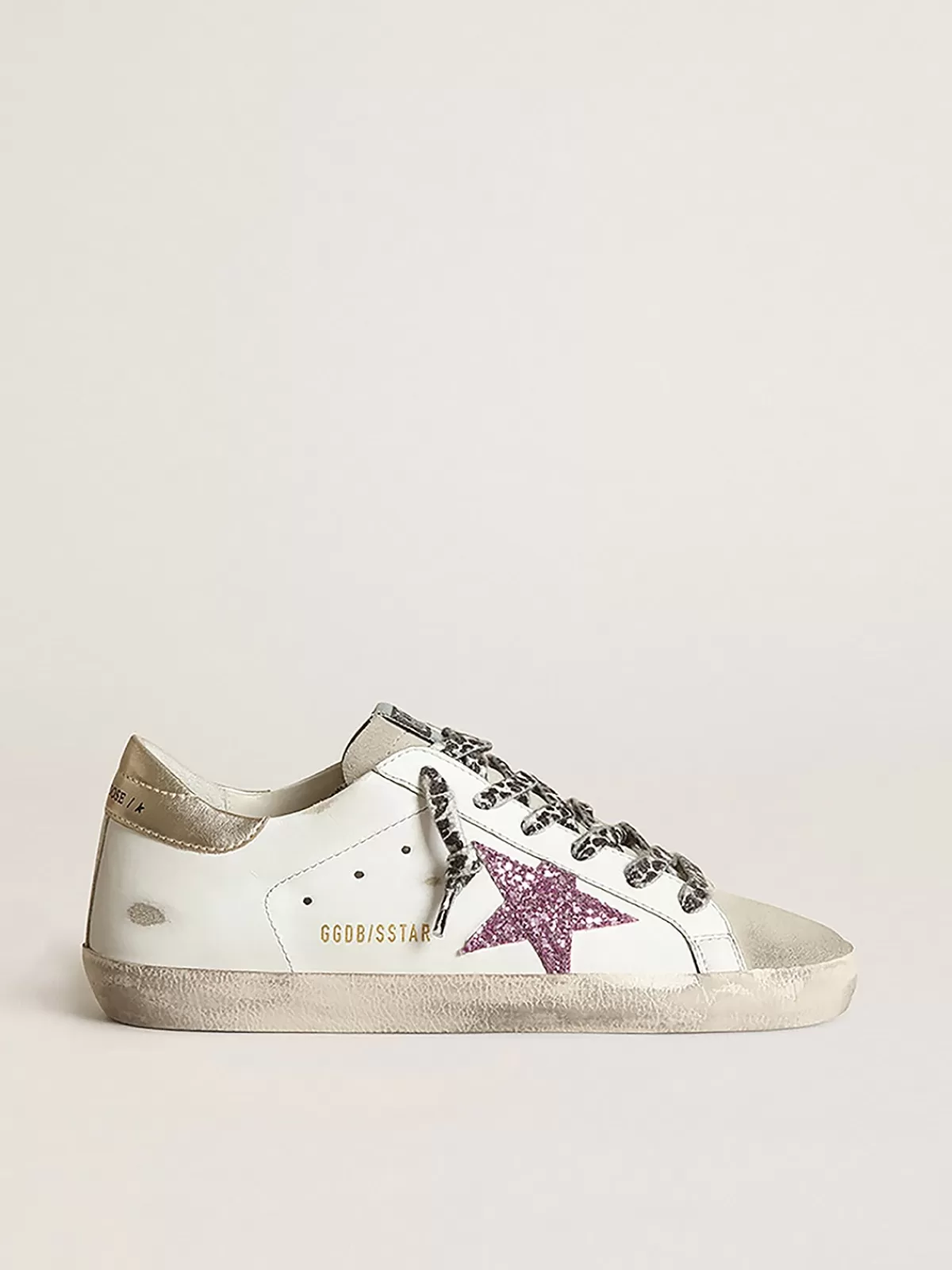 Golden Goose Women's Super-Star with glitter and gold heel tab Fashion