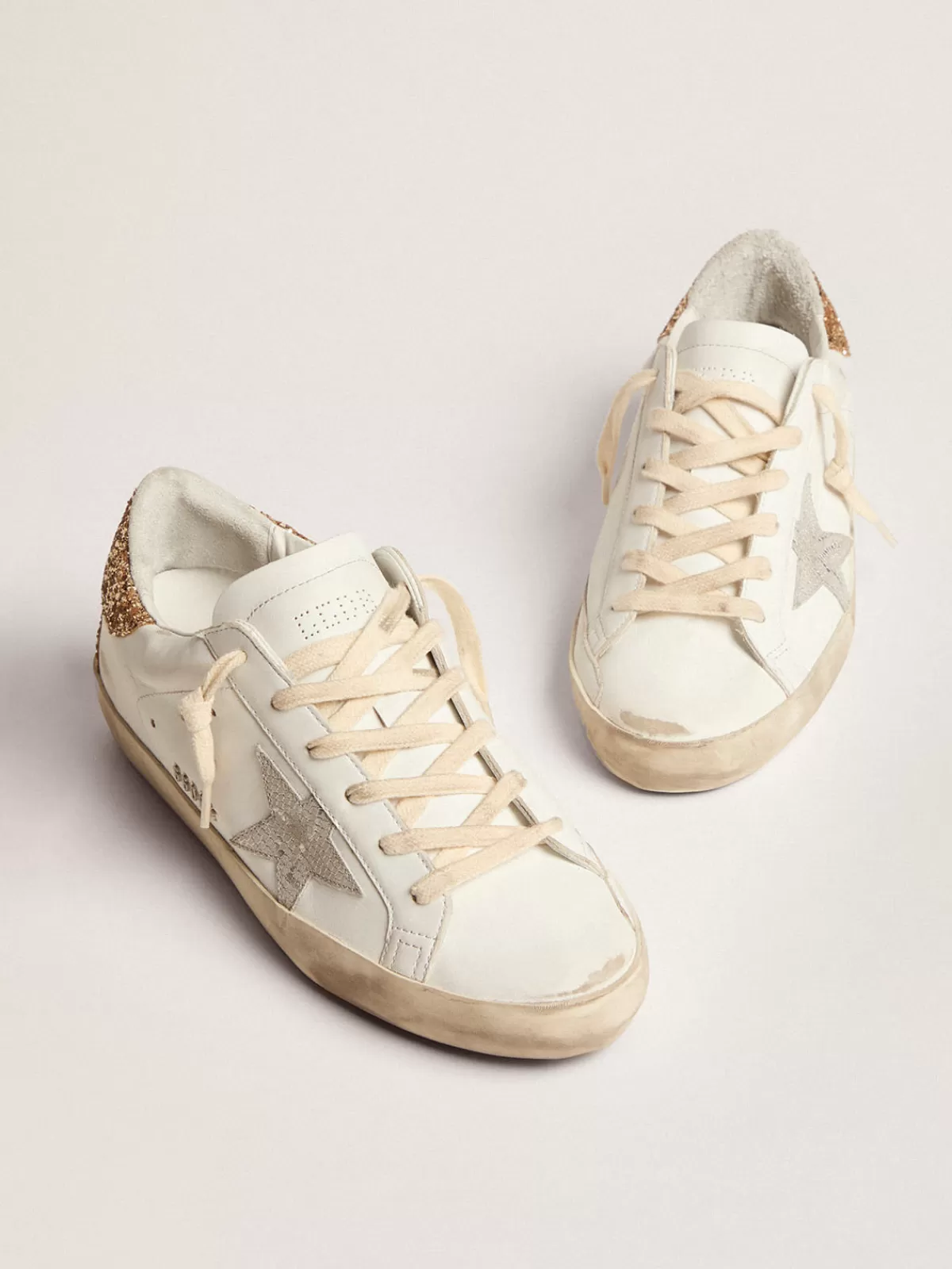 Golden Goose Women's Super-Star with silver leather star and snake print white Online