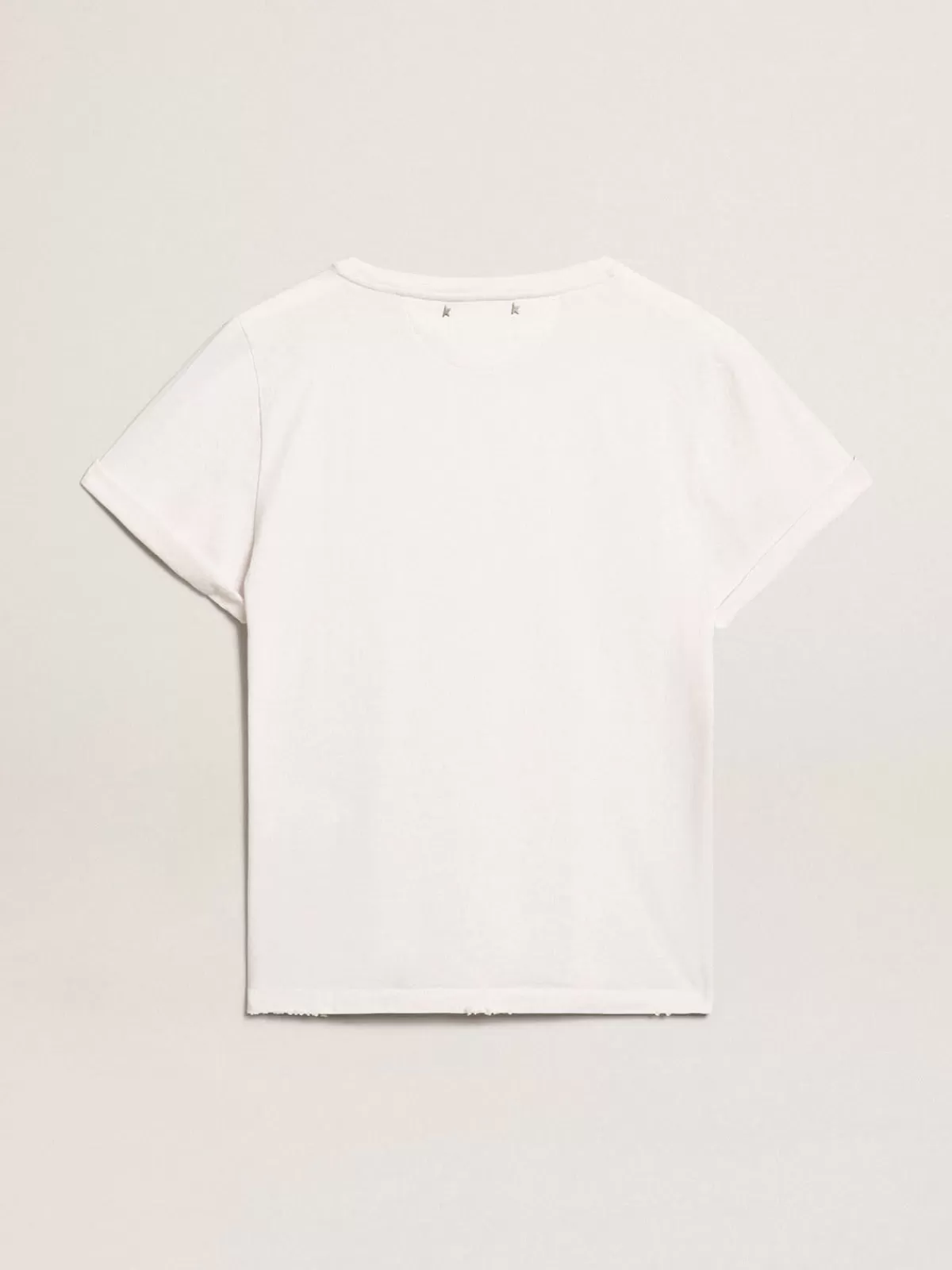 Golden Goose Women's T-shirt with distressed treatment white Clearance